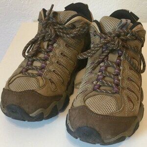 Oboz Sawtooth Brown Purple Waterproof Hiking Shoes Women's Size 8.5
